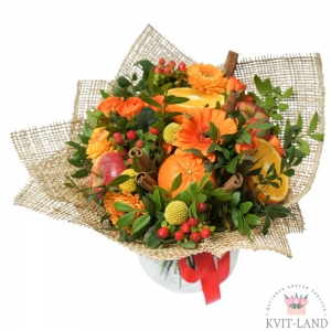 овощной букет с цветами
