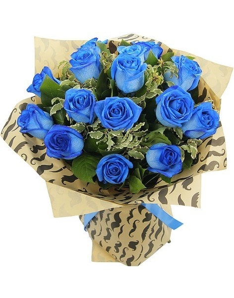 букет синяя роза 11 шт